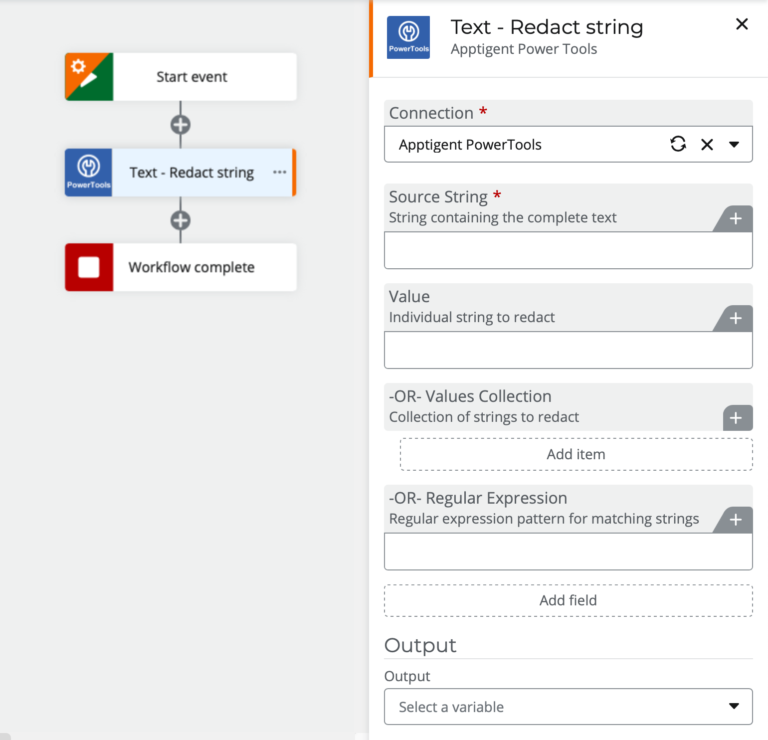 Redact String | PowerTools | Workflow Automation Plugin