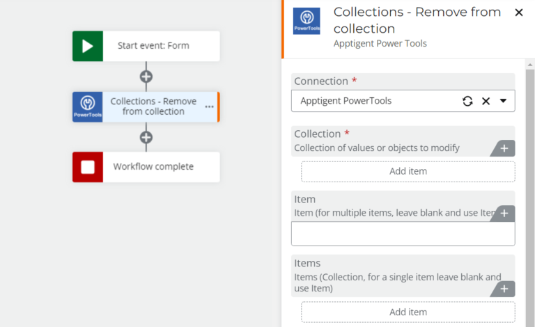 Remove from Collection | PowerTools | Workflow Automation Plugin