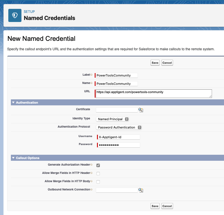 Salesforce legacy named credentials