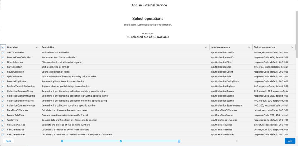 Salesforce external service APEX class generation